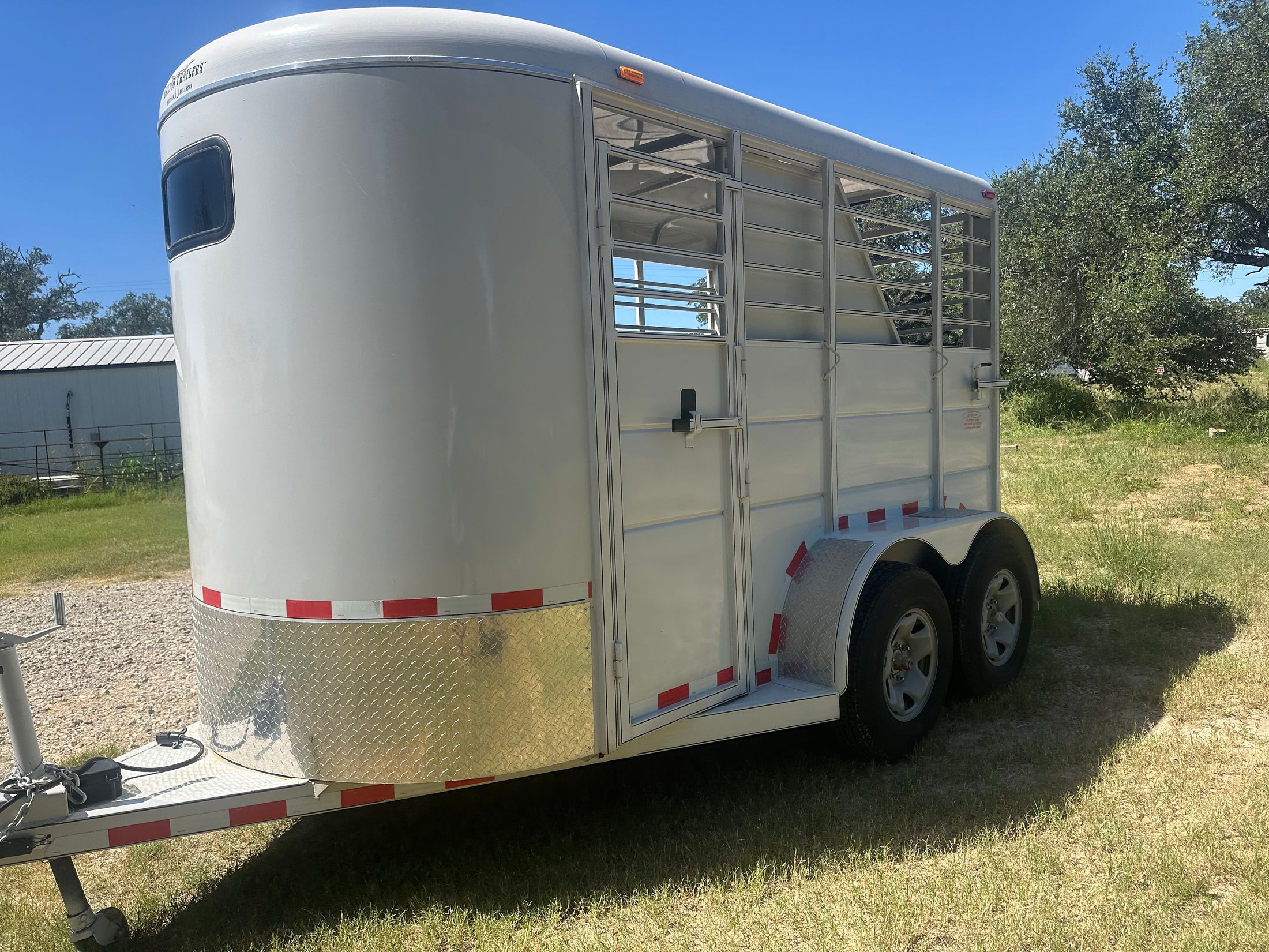 USED 2022 Calico 6x12 White 2 Horse Slant Bumper Trailer- 0566