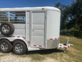Load image into Gallery viewer, USED 2022 Calico 6x12 White 2 Horse Slant Bumper Trailer- 0566 Calico