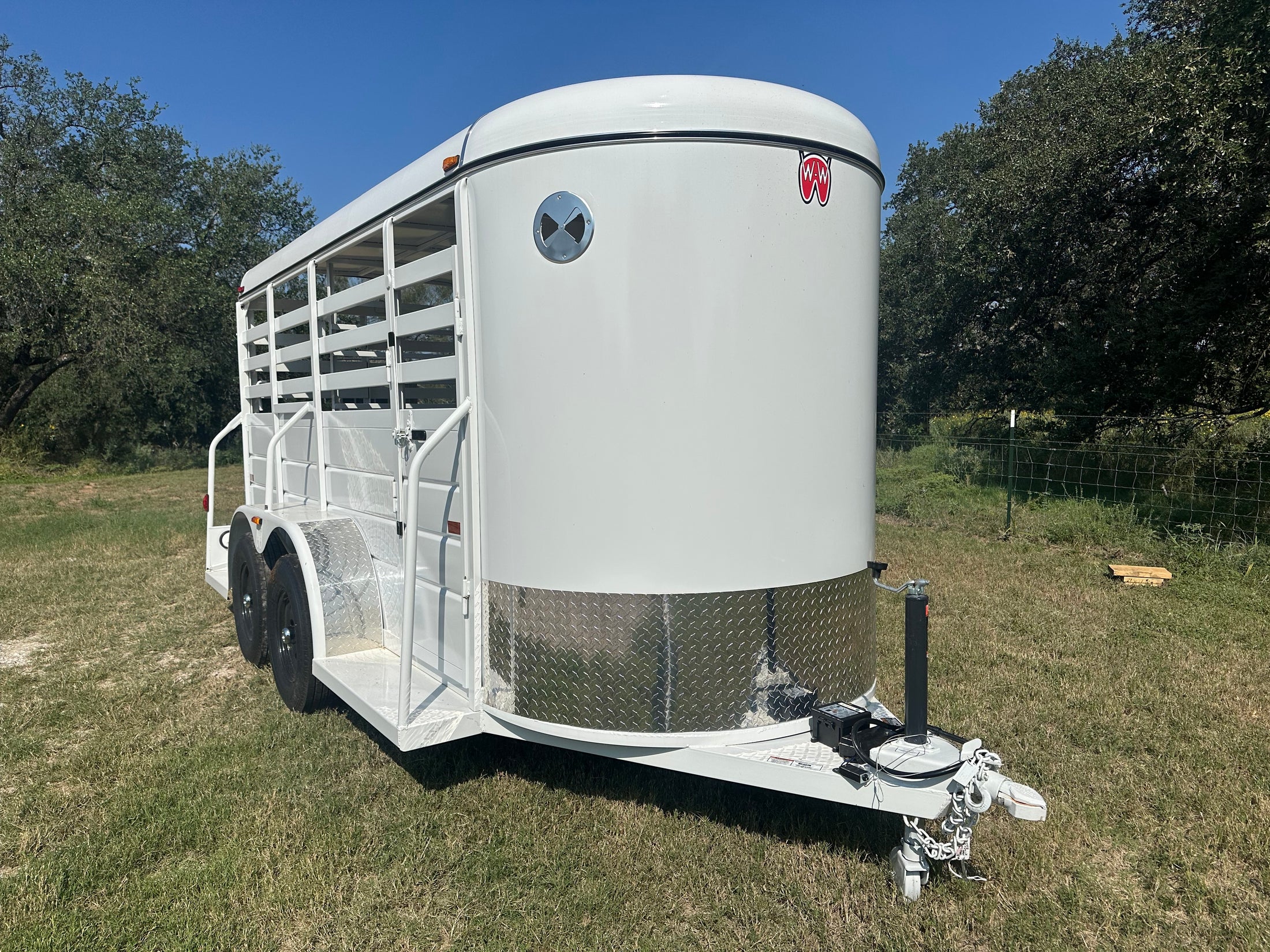 WW 5'x14' Livestock Trailer WHITE - 8206