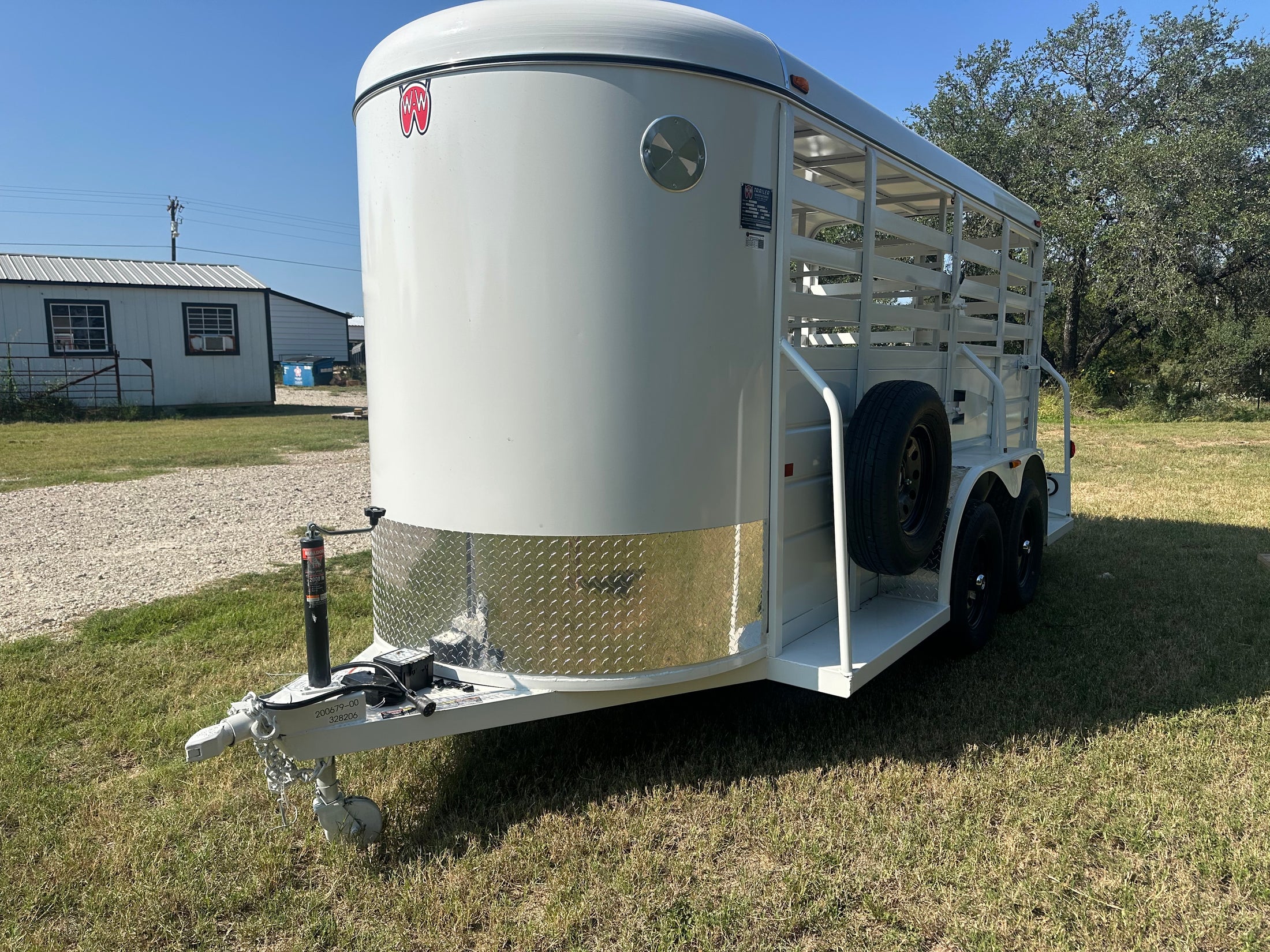 WW 5'x14' Livestock Trailer WHITE - 8206