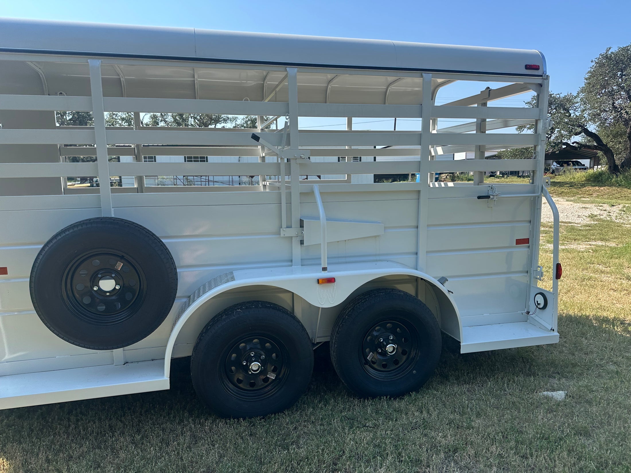 WW 5'x14' Livestock Trailer WHITE - 8206
