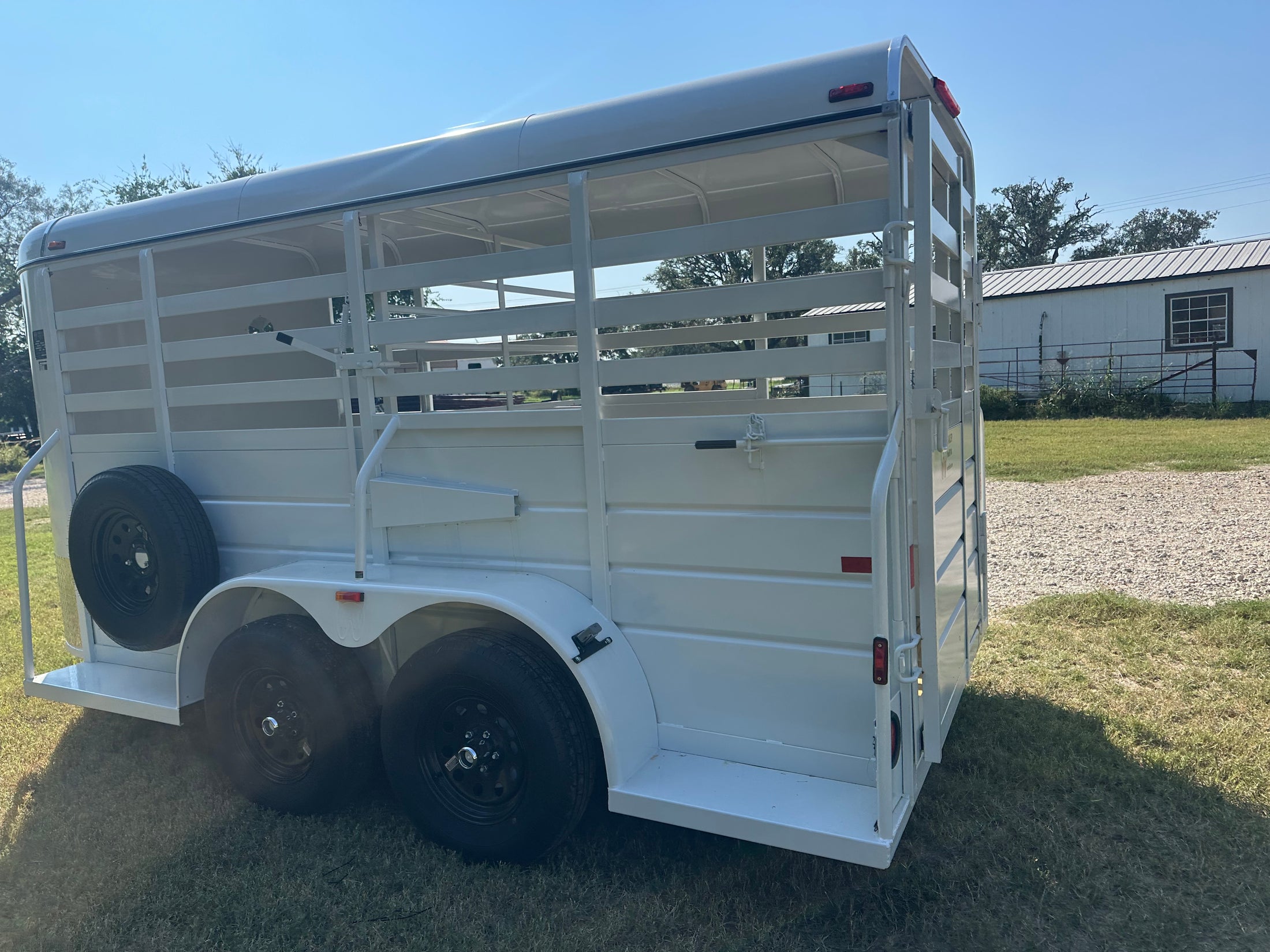 WW 5'x14' Livestock Trailer WHITE - 8206
