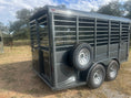 Load image into Gallery viewer, Calico 6'x16'x6'6"Livestock Bumper Pull Trailer-- Dark Slate Gray- 0175 Calico