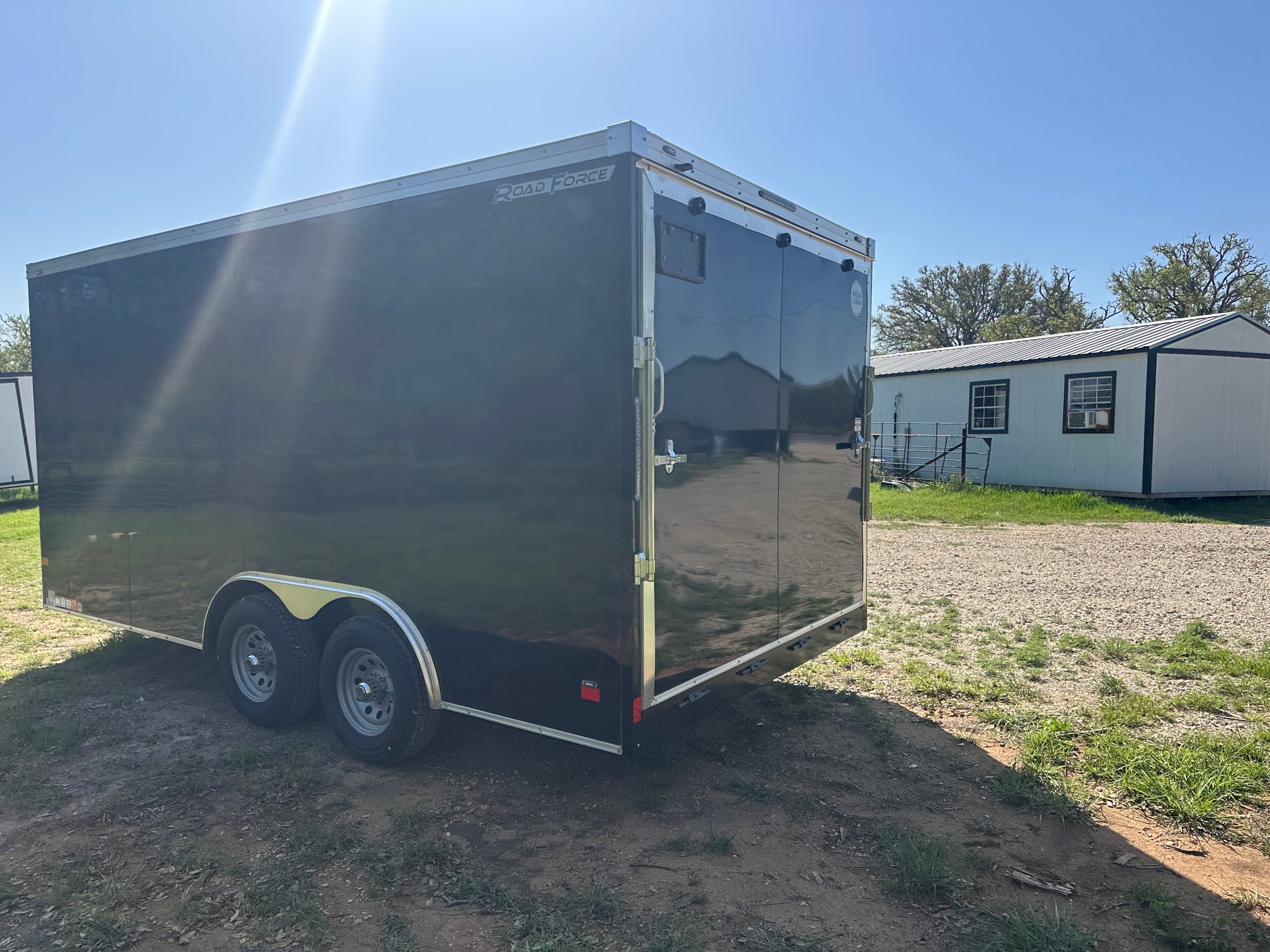 Wells Cargo 102"x16'x7' RFV Tandem Cargo- BLACK - 8606