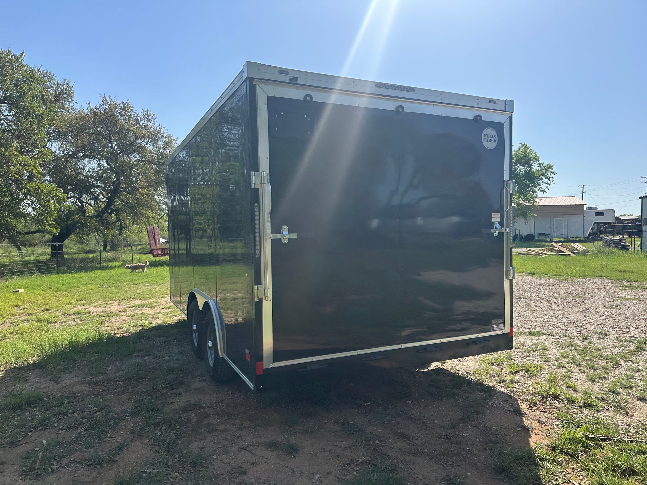 Wells Cargo 102"x16'x7' RFV Tandem Cargo- BLACK - 8606