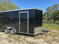 Load image into Gallery viewer, Wells Cargo 102"x16'x7' Tandem Cargo- BLACK - 8606 Wells Cargo