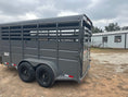 Load image into Gallery viewer, Delco 6'x16'x6'6" Bumper Livestock 6K- ORDER Fighter Jet Gray - 6364 - J4 Trailer