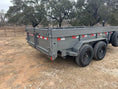 Load image into Gallery viewer, Delco 83"x14' Tandem Telescopic Dump Trailer 14K FIGHTER JET GRAY - 2084 - J4 Trailer