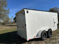 Load image into Gallery viewer, Delco Cargo 6'8'x16'x7' Enclosed Tandem 14k WHITE - 4898 - J4 Trailer