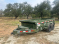 Load image into Gallery viewer, Delco Dump 72"x12' Tandem Axle Dump Trailer ARMY GREEN - 0822 - J4 Trailer