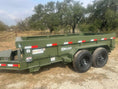 Load image into Gallery viewer, Delco Dump 72"x12' Tandem Axle Dump Trailer ARMY GREEN - 0822 - J4 Trailer