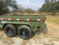 Load image into Gallery viewer, Delco Dump 72"x12' Tandem Axle Dump Trailer ARMY GREEN - 0822 - J4 Trailer