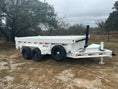 Load image into Gallery viewer, SALE - Delco 83"x14' Tandem Telescopic Dump Trailer 14K WHITE 1330 - J4 Trailer