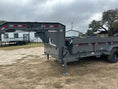 Load image into Gallery viewer, SALE - Delco Gooseneck Dump 83"x16' 2ft sides - 14k - GRAY - 0289 - J4 Trailer