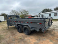 Load image into Gallery viewer, SALE - Delco Gooseneck Dump 83"x16' 2ft sides - 14k - GRAY - 0289 - J4 Trailer