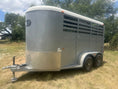 Load image into Gallery viewer, USED 2015 CM 6x14 Silver 2 Horse Slant Bumper Trailer- 4479 - J4 Trailer