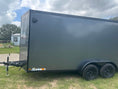 Load image into Gallery viewer, Wells Cargo 7'x16'x7' w/ Translucent Roof- RFV716T2- Charcoal Gray-5477 - J4 Trailer