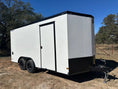 Load image into Gallery viewer, Wells Cargo 8.5'x16'x7' RFV Tandem Cargo Trailer 10K - WHITE PHANTOM - 9795 - J4 Trailer