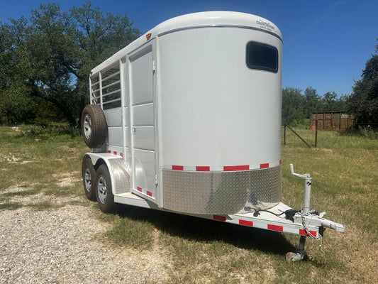USED 2022 Calico 6x12 White 2 Horse Slant Bumper Trailer- 0566