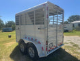 Load image into Gallery viewer, USED 2022 Calico 6x12 White 2 Horse Slant Bumper Trailer- 0566
