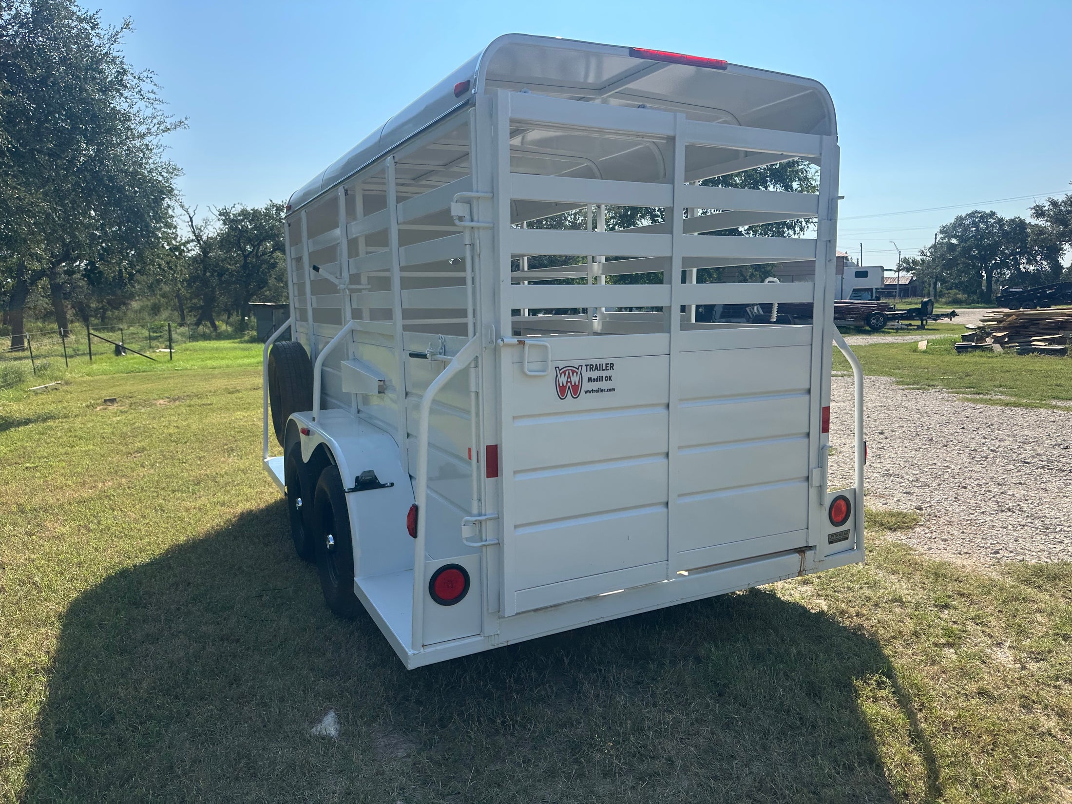 WW 5'x14' Livestock Trailer WHITE - 8206