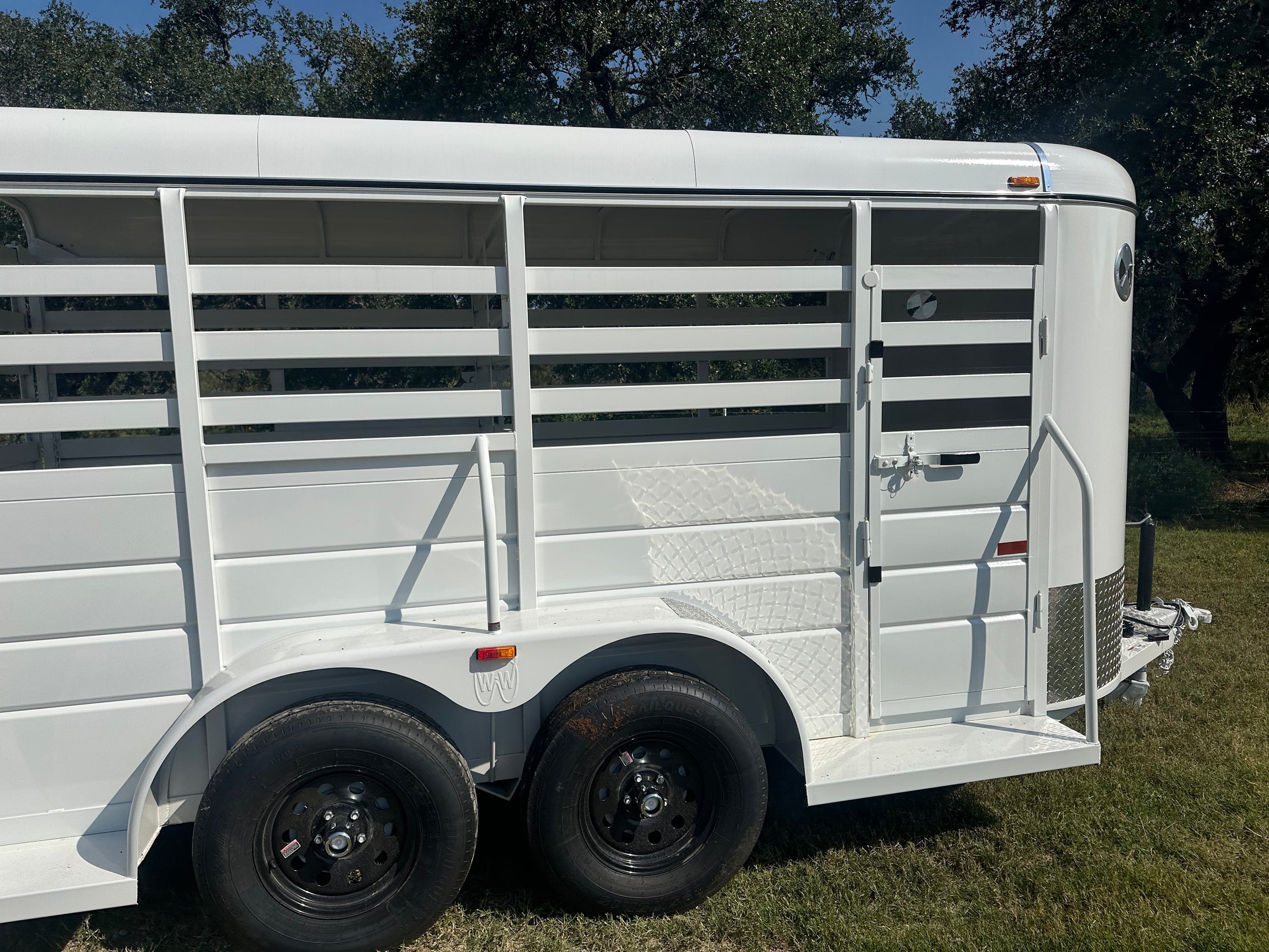WW 5'x14' Livestock Trailer WHITE - 8206