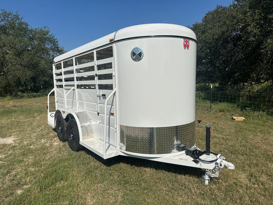 WW 5'x14' Livestock Trailer WHITE - 8206