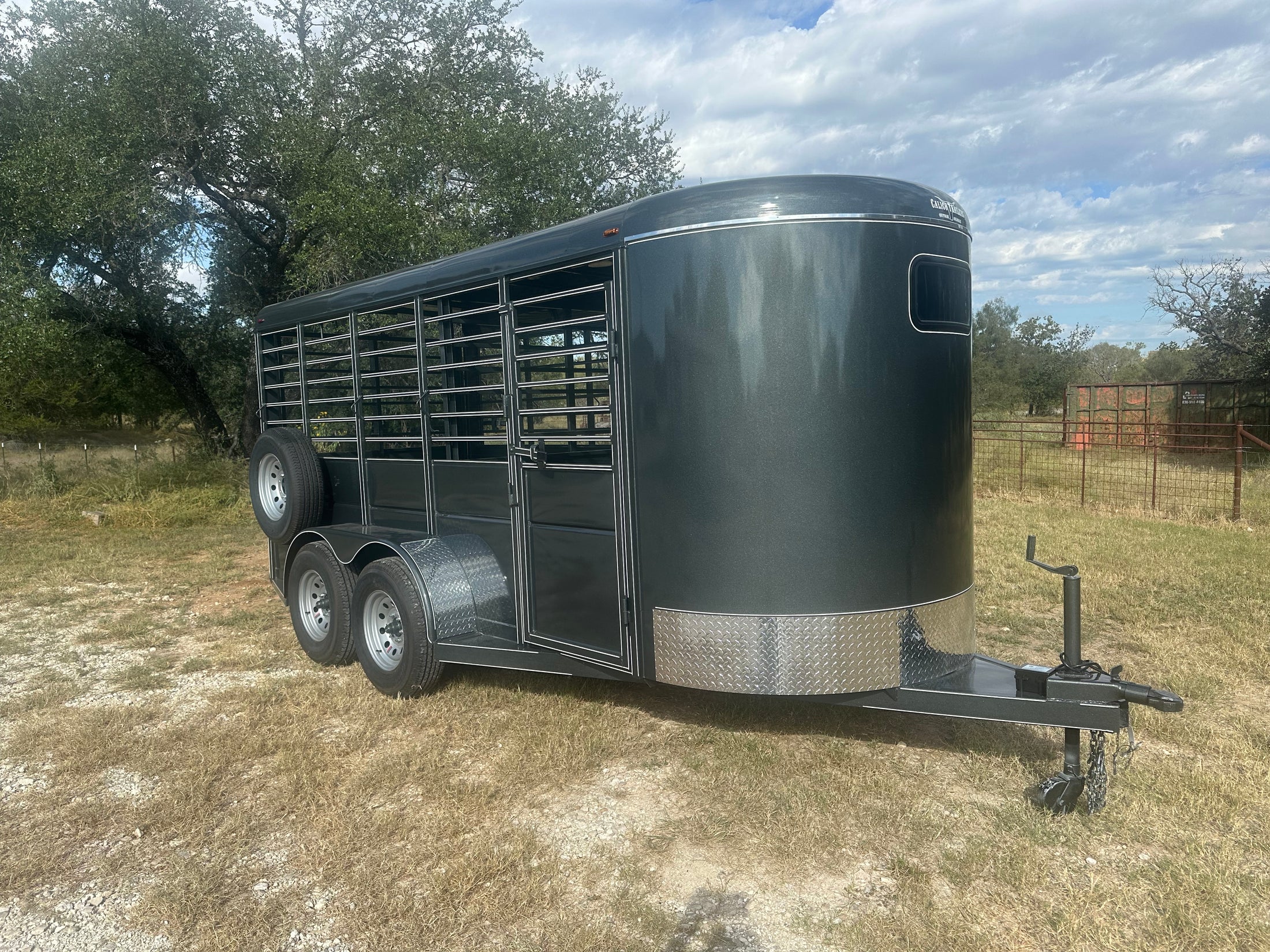Calico 6'x16'x6'6"Livestock Bumper Pull Trailer-- Dark Slate Gray- 0175