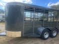 Load image into Gallery viewer, Calico 6'x16'x6'6"Livestock Bumper Pull Trailer-- Dark Slate Gray- 0175
