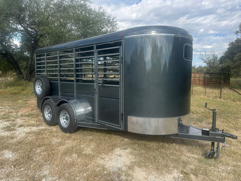 Calico 6'x16'x6'6&quot;Livestock Bumper Pull Trailer-- Dark Slate Gray- 0175 Calico