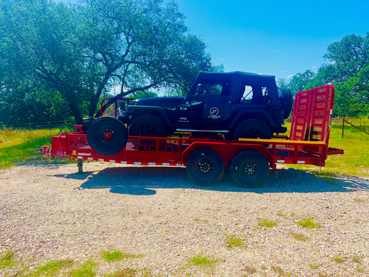 Red Utility Equipment Trailer Rental
