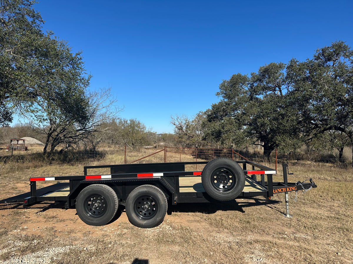 Ranch King 6'10"x14' Tandem Utility Trailer BIFOLD GATE - 4402