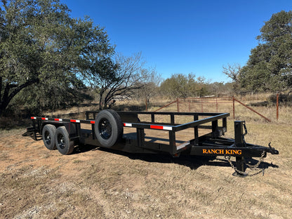 Ranch King 6'10"x20' Tandem Utility Trailer 14k STAND UP RAMPS - 2485