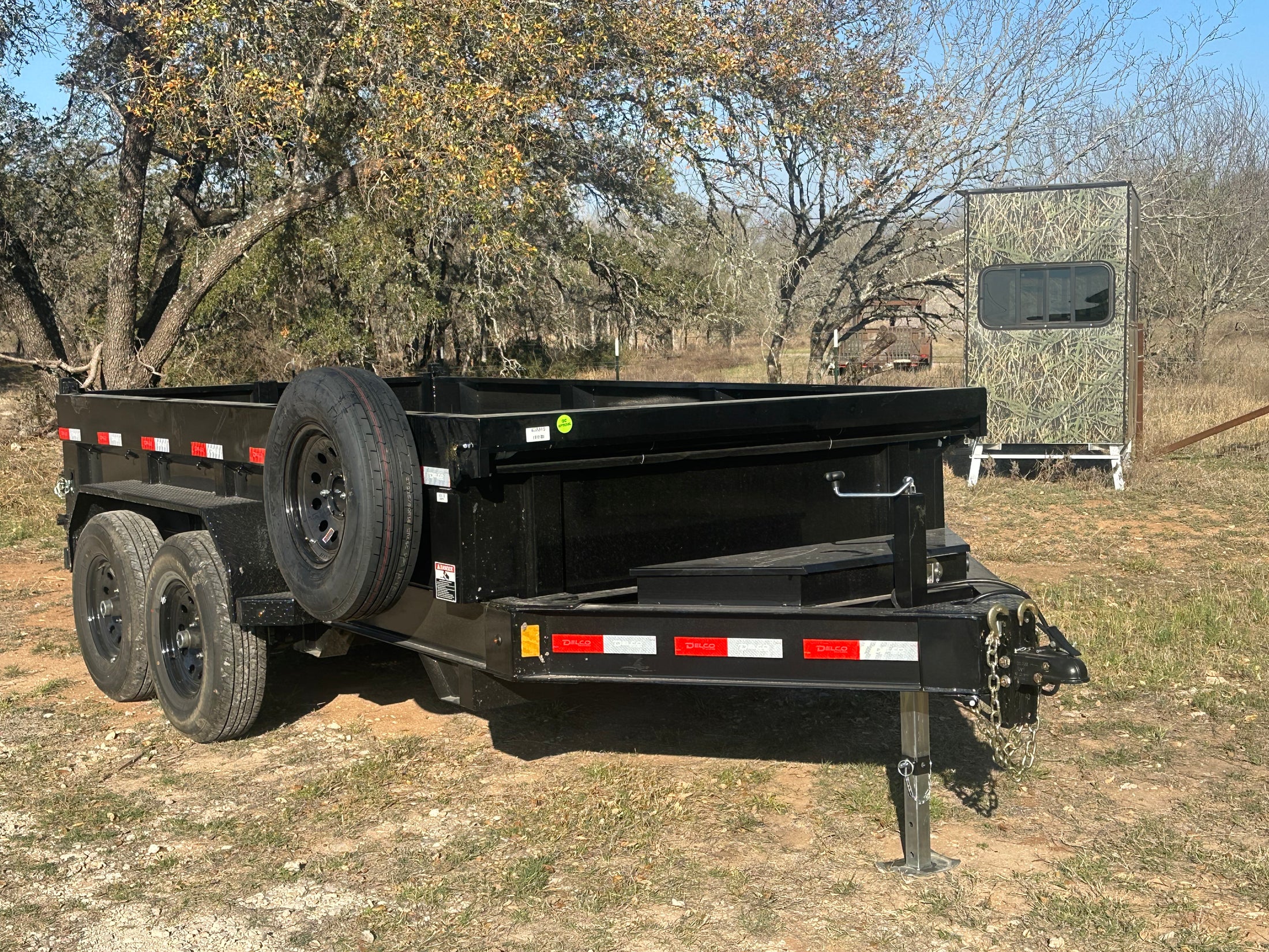 Delco Dump 72"x12' Tandem Axle Dump Trailer ARMY GREEN - 0822