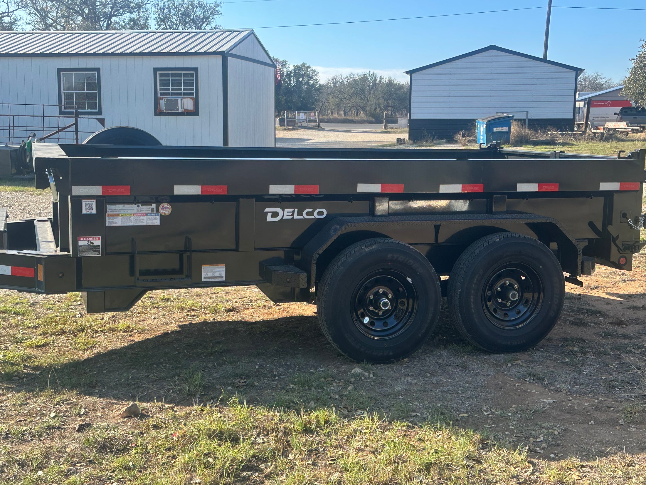 Delco Dump 72"x12' Tandem Axle Dump Trailer ARMY GREEN - 0822