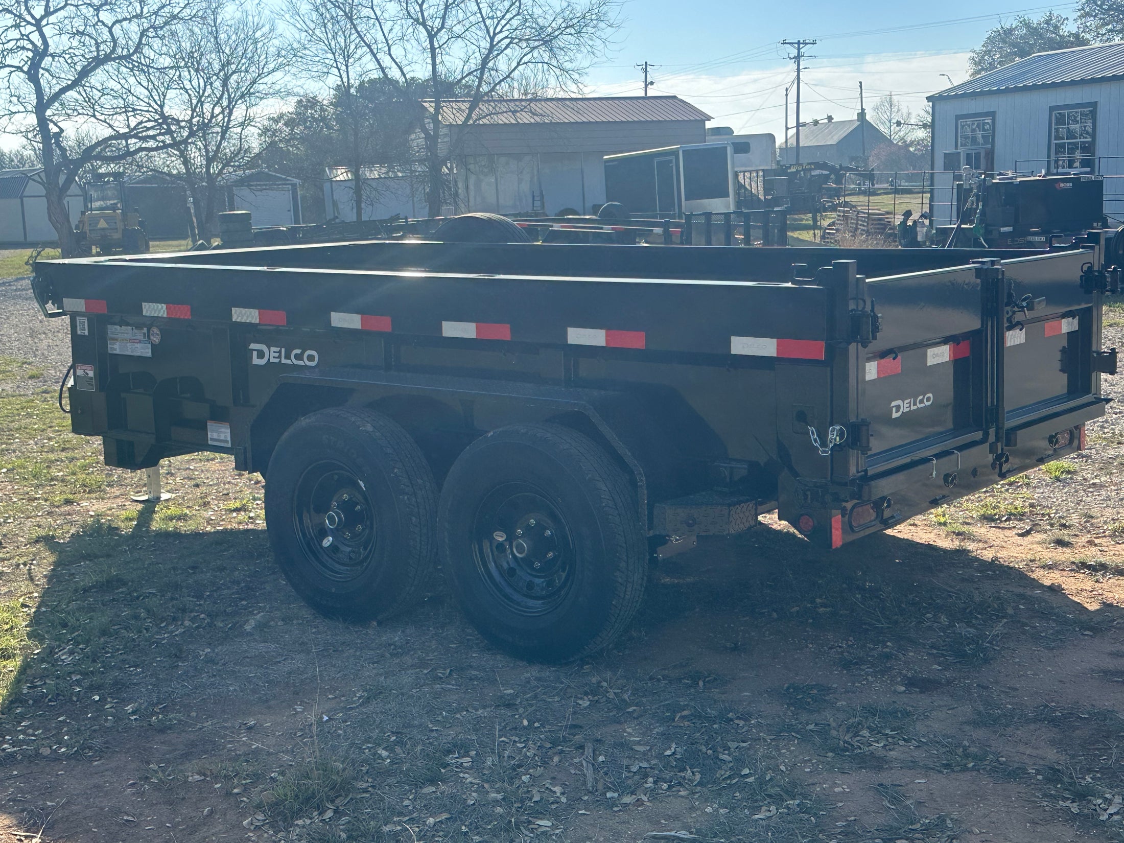 Delco Dump 72"x12' Tandem Axle Dump Trailer ARMY GREEN - 0822