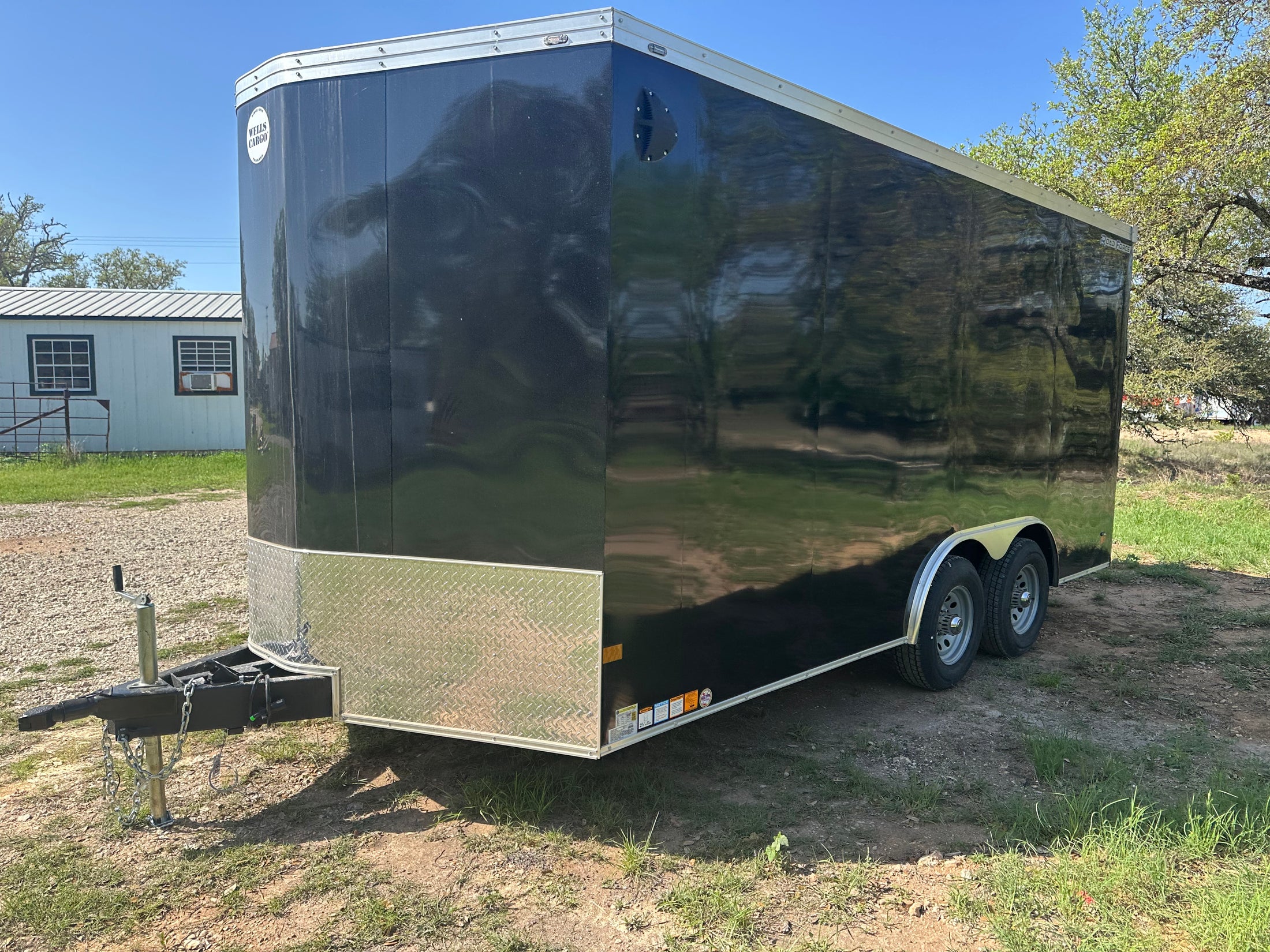 Wells Cargo 102"x16'x7' Tandem Cargo- BLACK - 8606