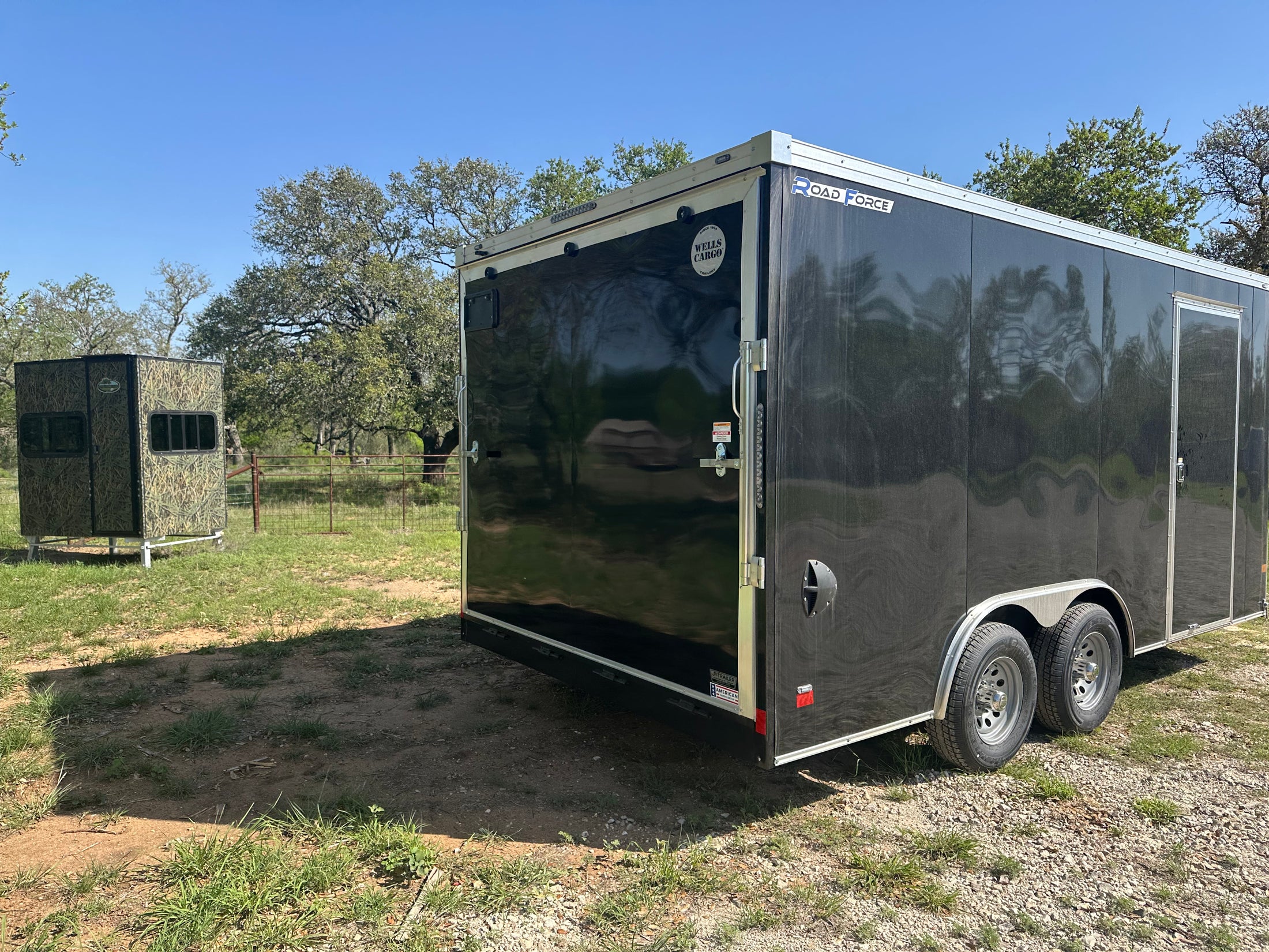 Wells Cargo 102"x16'x7' Tandem Cargo- BLACK - 8606
