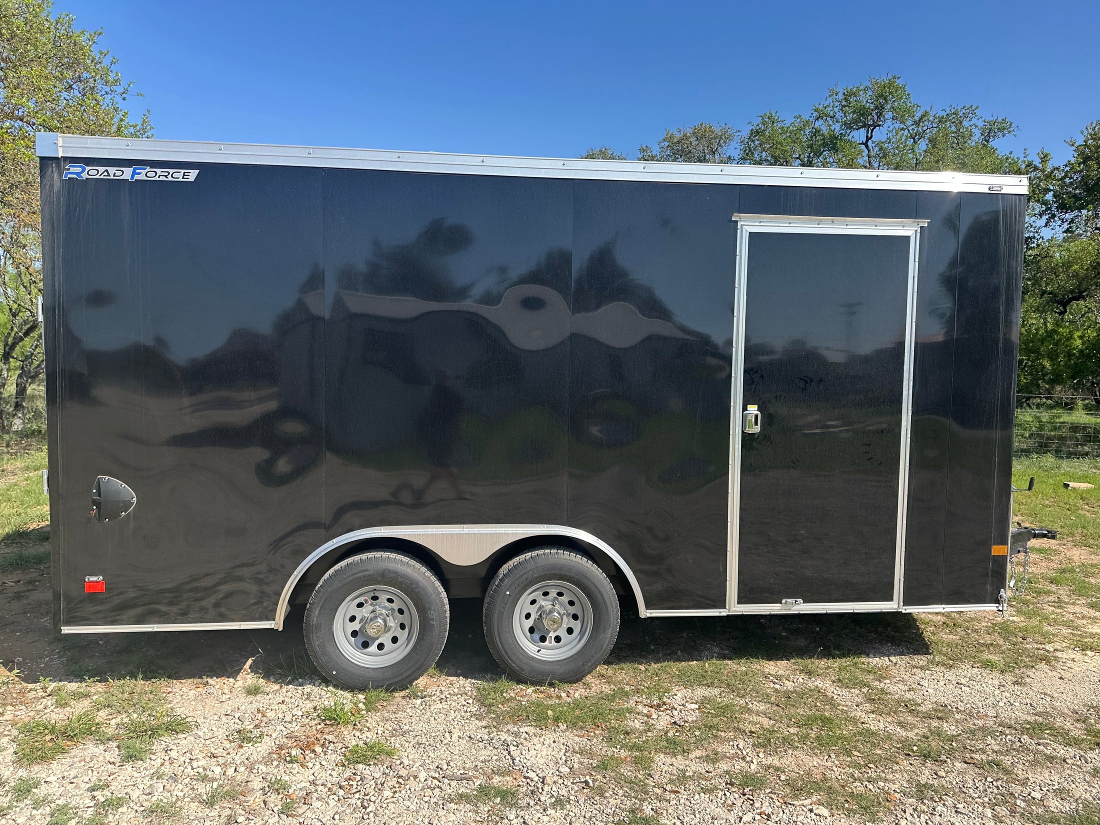 Wells Cargo 102"x16'x7' Tandem Cargo- BLACK - 8606
