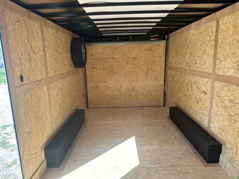 Wells Cargo 102"x16'x7' Tandem Cargo- BLACK - 8606