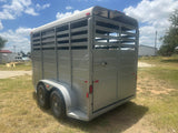 USED 2015 CM 6x14 Silver 2 Horse Slant Bumper Trailer- 4479