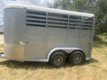 Load image into Gallery viewer, USED 2015 CM 6x14 Silver 2 Horse Slant Bumper Trailer- 4479
