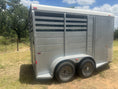 Load image into Gallery viewer, USED 2015 CM 6x14 Silver 2 Horse Slant Bumper Trailer- 4479
