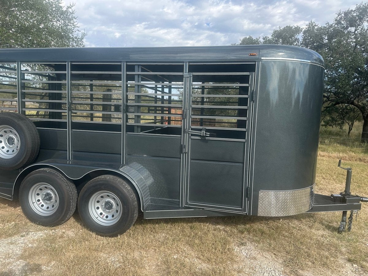 Calico 6'x16'x6'6"Livestock Bumper Pull Trailer - Dark Slate Gray - 0175 - J4 Trailer