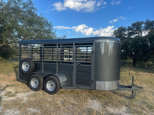 Calico 6'x16'x6'6"Livestock Bumper Pull Trailer - Dark Slate Gray - 0175 - J4 Trailer