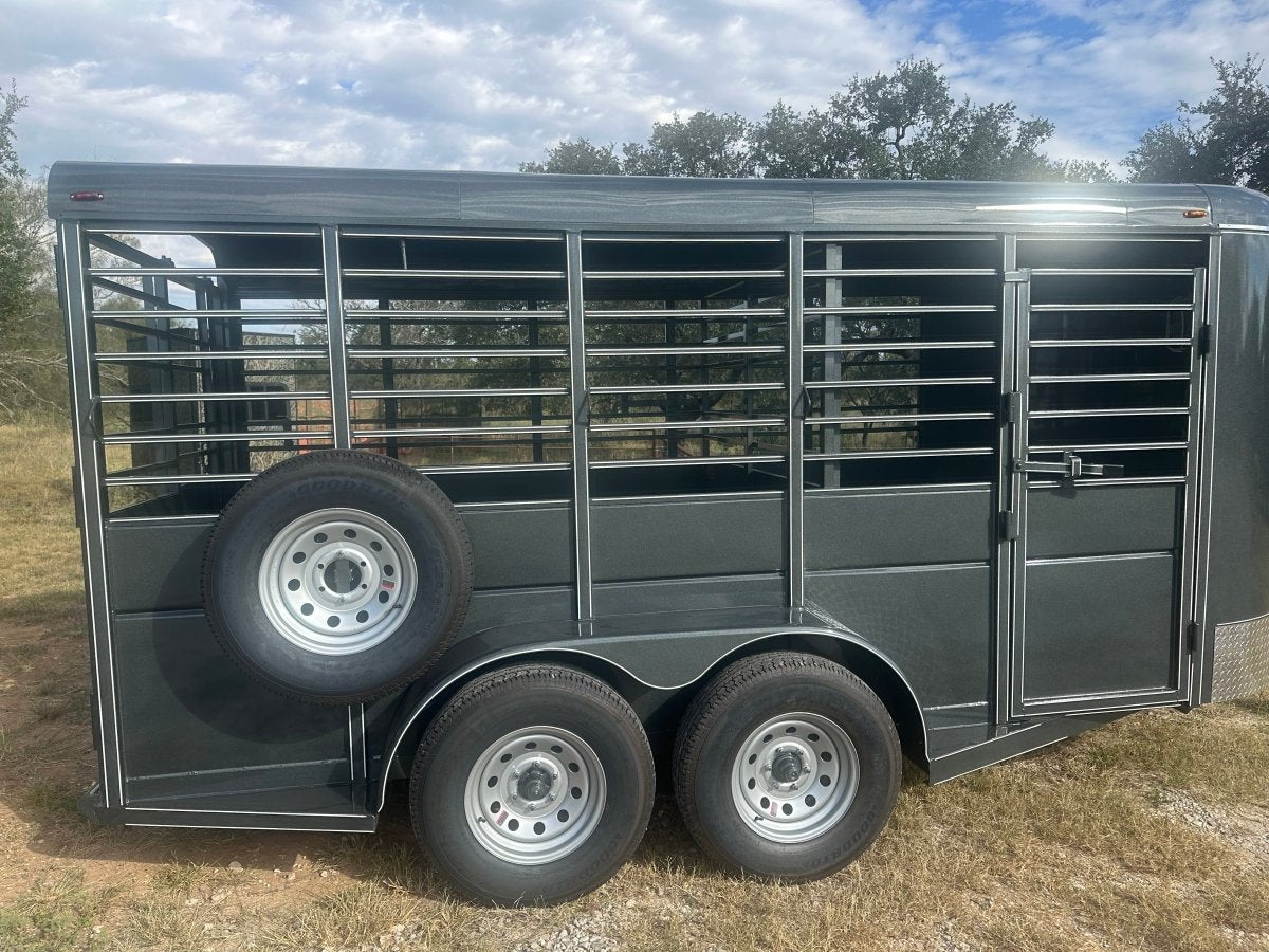 Calico 6'x16'x6'6"Livestock Bumper Pull Trailer - Dark Slate Gray - 0175 - J4 Trailer