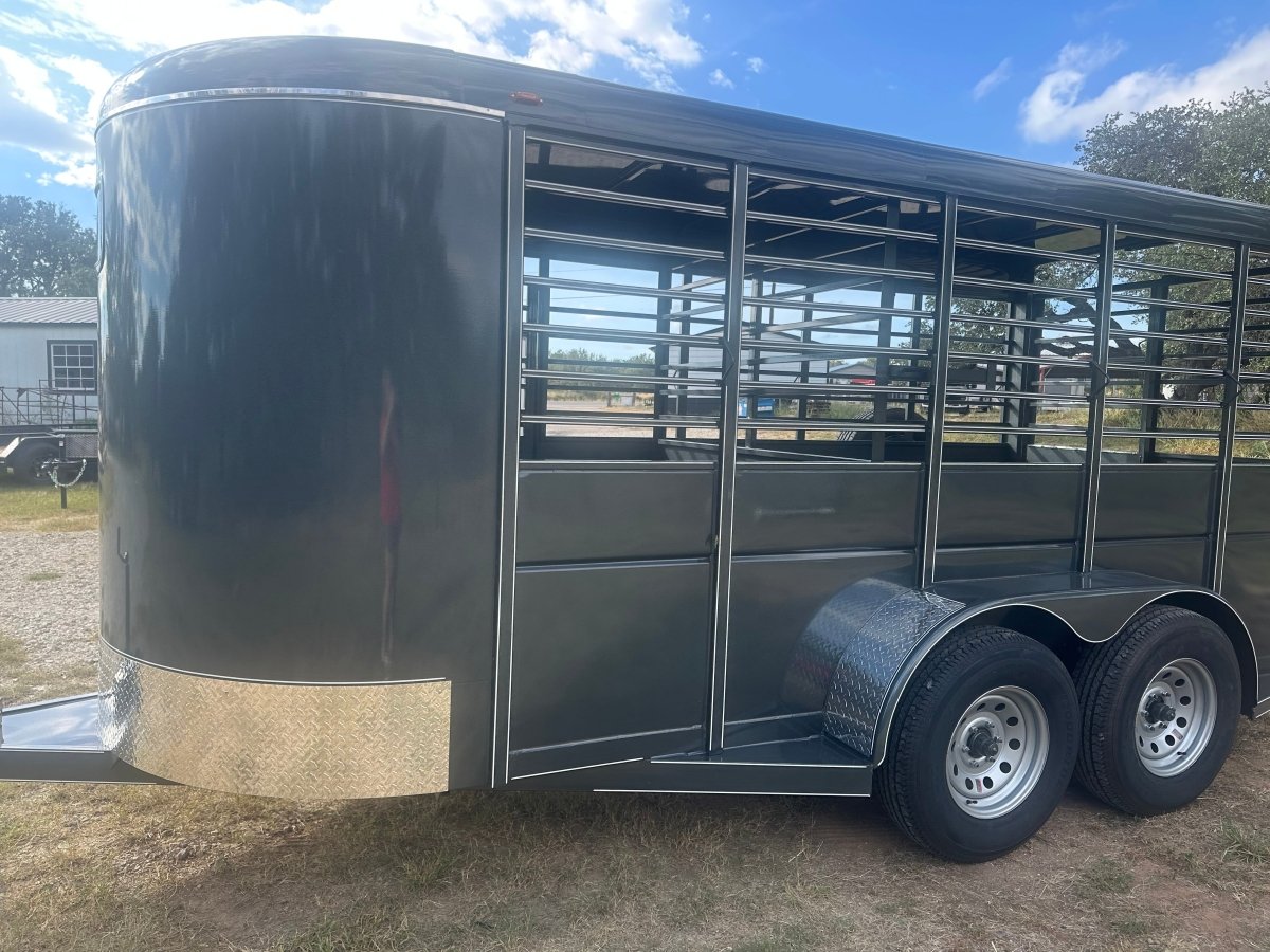 Calico 6'x16'x6'6"Livestock Bumper Pull Trailer - Dark Slate Gray - 0175 - J4 Trailer