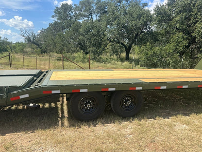 Delco 102"x25' Flatbed Single Gooseneck 14k ARMY GREEN - 7743 - J4 Trailer