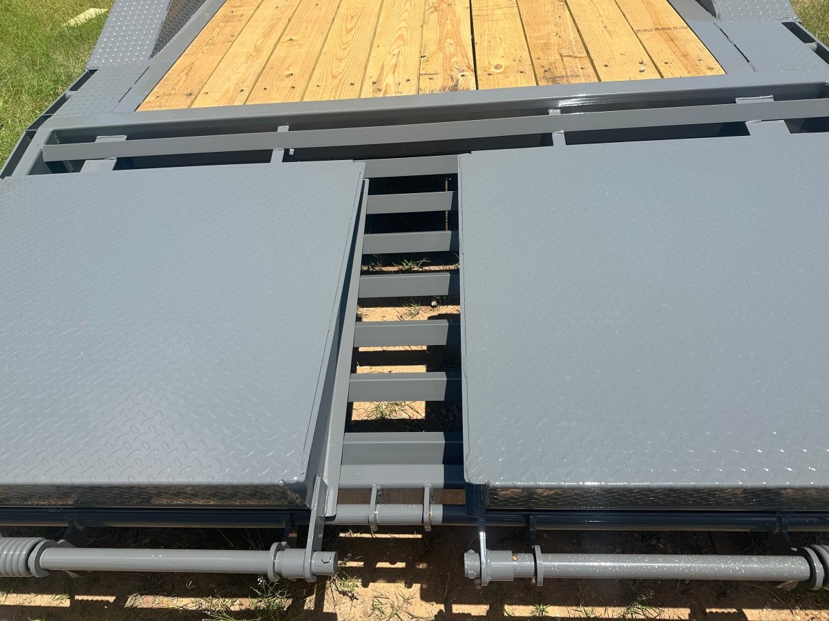 Delco 102"x26' Gooseneck Carhauler 14 K Dove Monster Ramps GRAY - 7542 - J4 Trailer