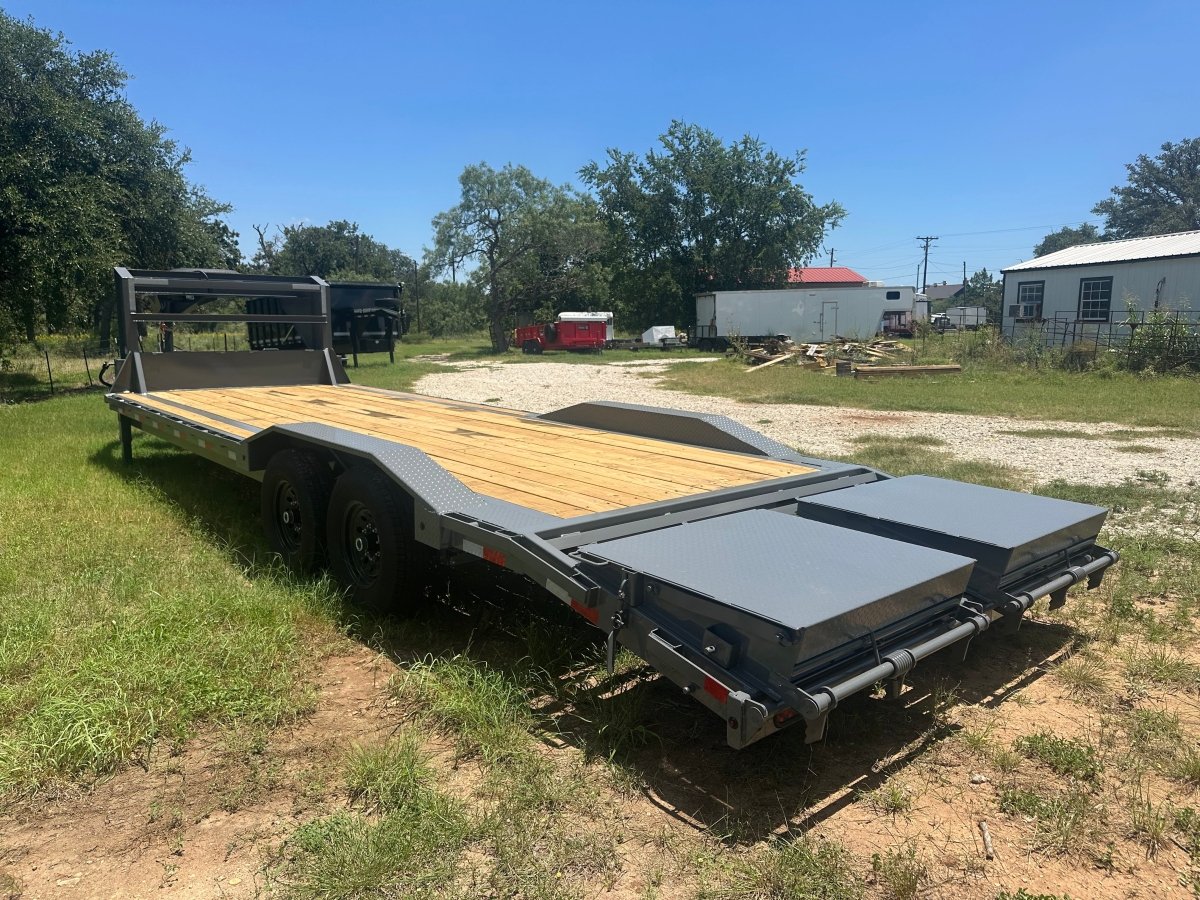Delco 102"x26' Gooseneck Carhauler 14 K Dove Monster Ramps GRAY - 7542 - J4 Trailer